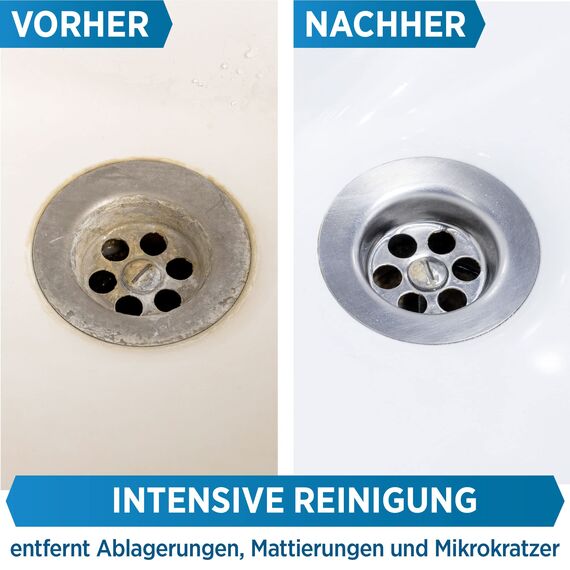 PRINOX 150ml Reinigungs und Polierpaste für Emaille, Keramik, Porzellan, Glaskeramik, Mineralguss - Professionelle Badpflege zu Reinigung und Pflege von Armaturen - Ceranfeld Reiniger
