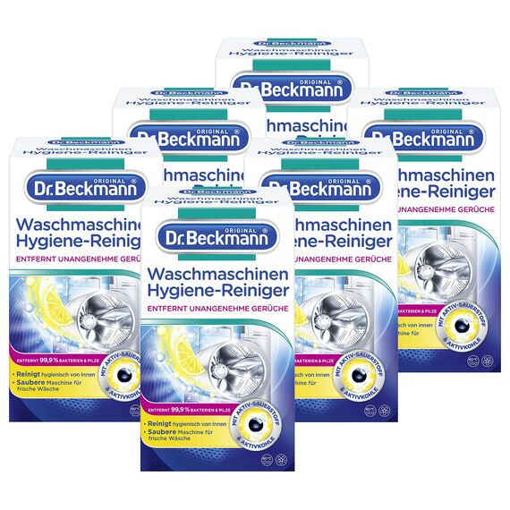 Dr. Beckmann Waschmaschinen Hygiene-Reiniger mit Aktivkohle (6x 250 g)