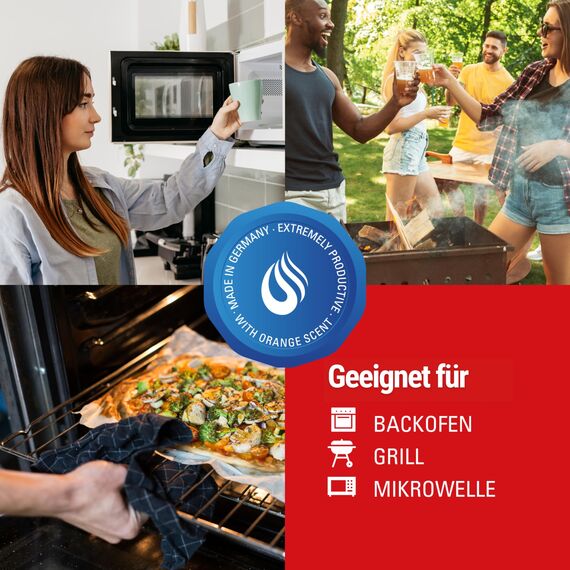 MAXXI CLEAN | Backofen- & Grillreiniger extra stark | 3x 750 ml Gel Paste | selbstarbeitender Reiniger und Fettlöser | für, Herdplatte & Grill | löst Verkrustungen ohne Aufheizen & Gerüche
