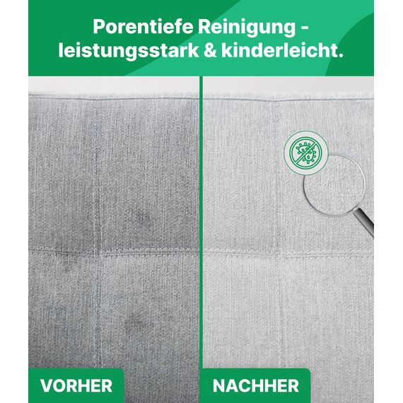 Emma Grün® Polsterreiniger für Sofa, Couch & Autositze 500ml [inkl. Polsterbürste] - Nachhaltig & Anti Geruch - Auto Innenraum Reiniger - Polsterreinigung aus Deutschland