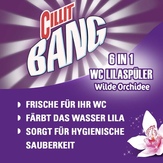 Cillit Bang Color Power 6 WC-Spüler, Lilaspüler, Duo, 6er Pack (6 x 2 Stück)