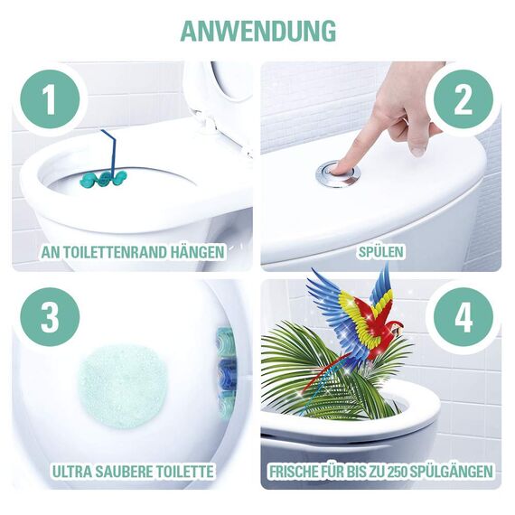 Cillit Bang Color Power 6 WC-Spüler, Türkisspüler, Duo, 6er Pack (6 x 2 Stück)