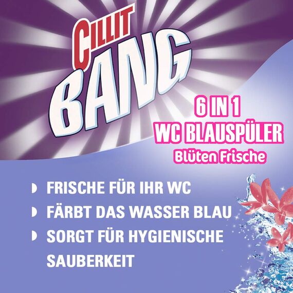 Cillit Bang WC Steine Toilette – WC-Reiniger und Duftspüler gegen Schmutz und Kalk – Blüten Frische – 3 x 2er Pack