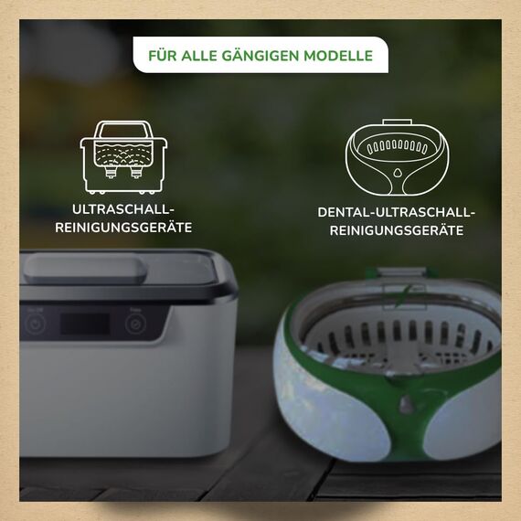 GRASHÜPFER® Öko Dental Ultraschallreiniger Konzentrat [FRISCHES MENTHOL] - Für Zahnersatz, Prothesen, Gebisse, Spangen, Schienen - Für Ultraschallreiniger und Ultraschallbad - 500 ml