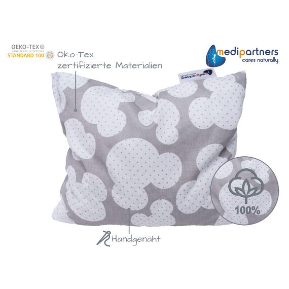 Medi Partners Kirschkernkissen Mikrowelle 20x25cm Körnerkissen groß Wärmekissen 500g Rechteck 100% Baumwolle Öko Natur Massagetherapie - Kirschkernkissen nacken schulter Kältetherapie (Miki)