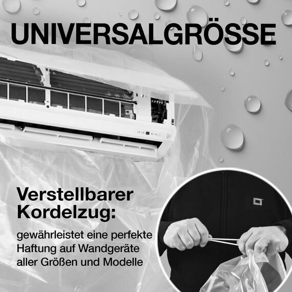 ERRECOM Kit zur Reinigung der Klimaanlage, enthält 1-L Clima-Net Reiniger für Klimaanlagen, Filter, Rippenwärmetauscher, Außengeräte, 1 Wally Schutzhülle für Reinigung von Splits und Verdampfern.