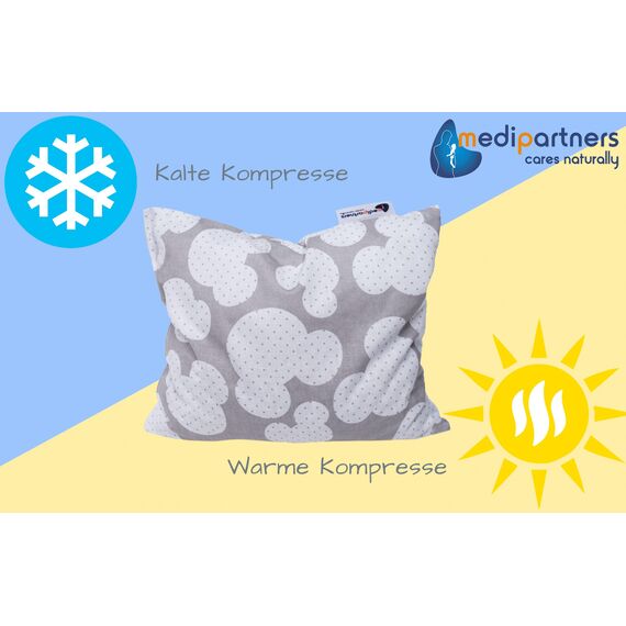 Medi Partners Kirschkernkissen Mikrowelle 20x25cm Körnerkissen groß Wärmekissen 500g Rechteck 100% Baumwolle Öko Natur Massagetherapie - Kirschkernkissen nacken schulter Kältetherapie (Miki)