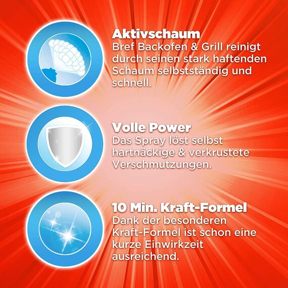 Sidol Bref Power Backofen & Grill Reiniger 500ml-10 min. Kraft-Formel(2er Pack)