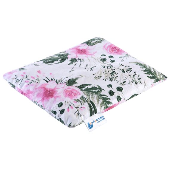 Medi Partners Kirschkernkissen Mikrowelle 20x25cm Körnerkissen groß Wärmekissen 500g Rechteck 100% Baumwolle Öko Natur Massagetherapie - Kirschkernkissen nacken schulter Kältetherapie (Rose Blumen)