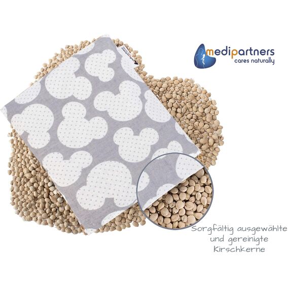 Medi Partners Kirschkernkissen Mikrowelle 20x25cm Körnerkissen groß Wärmekissen 500g Rechteck 100% Baumwolle Öko Natur Massagetherapie - Kirschkernkissen nacken schulter Kältetherapie (Miki)