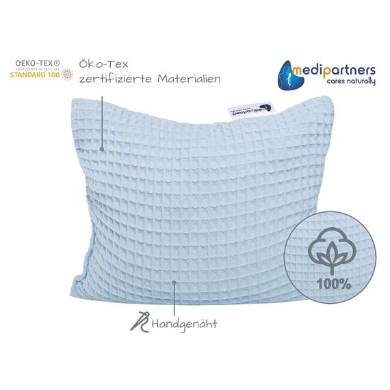 Medi Partners Kirschkernkissen Körnerkissen groß Wärmekissen 500g Rechteck 20x25cm Öko Natur 100% Baumwolle Wärme + Kältetherapie Massagetherapie (Navy Blau)
