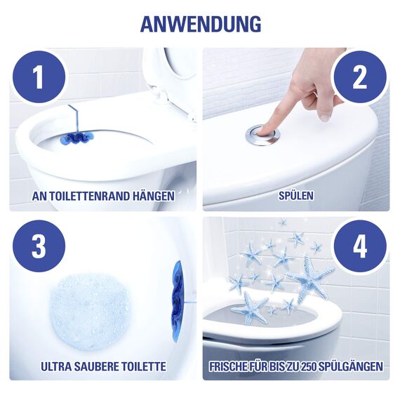Cillit Bang Blue Wave 6 WC Blauspüler, Duopack Ozean Frische, 3er Pack (3 x 2 Stück)