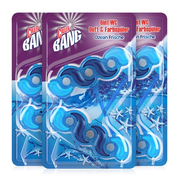 Cillit Bang Blue Wave 6 WC Blauspüler, Duopack Ozean Frische, 3er Pack (3 x 2 Stück)