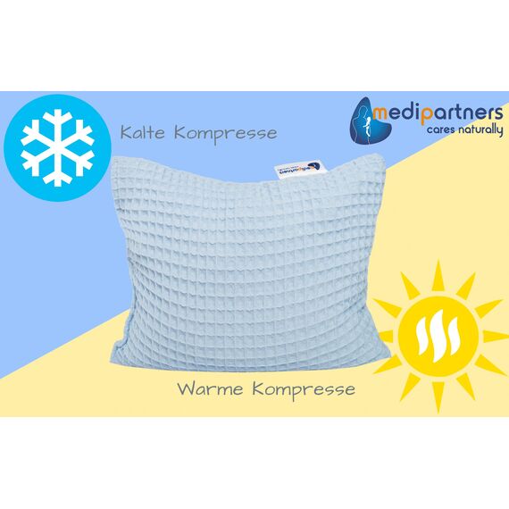 Medi Partners Kirschkernkissen Körnerkissen groß Wärmekissen 500g Rechteck 20x25cm Öko Natur 100% Baumwolle Wärme + Kältetherapie Massagetherapie (Navy Blau)