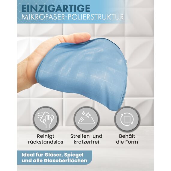 GLANZFAKTOR Poliertuch Gläser 3er Set – Hochwertiges Glas poliertuch für streifenfreien Glanz – Poliertücher Gläser Gastronomie - Ideales Glastuch & Fenster Poliertuch glastücher glaspoliertuch