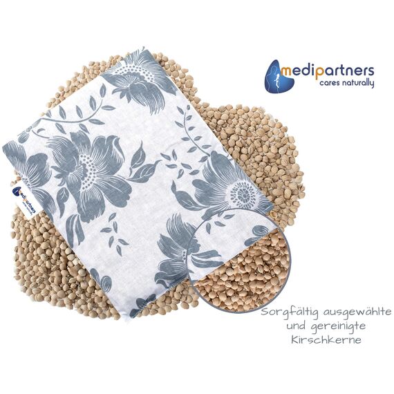 Medi Partners Kirschkernkissen Mikrowelle 20x25cm Körnerkissen groß Wärmekissen 500g Rechteck 100% Baumwolle Öko Natur Massagetherapie - Kirschkernkissen nacken schulter Kältetherapie (Berry)