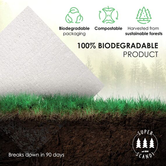 SUPERSCANDI schwedische Geschirrtücher 5-Pack 100% Biologisch Abbaubar & Kompostierbar | Wiederverwendbare & Lebensmittelsichere Spültücher | Für Jede Oberfläche Geeignete Spüllappen | Artdeco Weiß