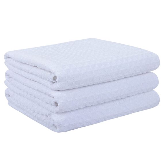 VIVOTE 3er-Pack Microfaser Geschirrtücher, Waffelgewebe Handtuch, Super saugfähige Trocknungstücher 40 cm x 56 cm Weiß