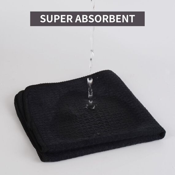 VIVOTE Microfaser Geschirrtücher 40 x 70cm, Schwarz Küchentücher, Ultraweiches und Saugfähiges Premium-Geschirrtuch, Langlebige Fusselfreie Reinigungstücher 2 Stück