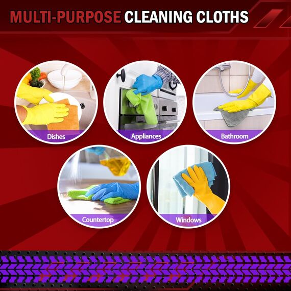 AIDEA Microfasertücher Mikrofasertücher 24 Pack, Wiederverwendbare Mikrofasertuch ReinigungstüCher, Fusselfrei, Streifenfrei Staubtuch für Haus, Küche, Auto, Motorrad, Fenster, 30 X 40 cm