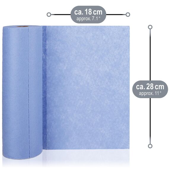 com-four® 120x Haushaltstücher auf Rollen in 3 Farben - extrem saugfähige und strapazierbare Reinigungstücher aus Viskose - Wiederverwendbare Allzweck-Wischtücher (18x28-120 Stück - Rolle)