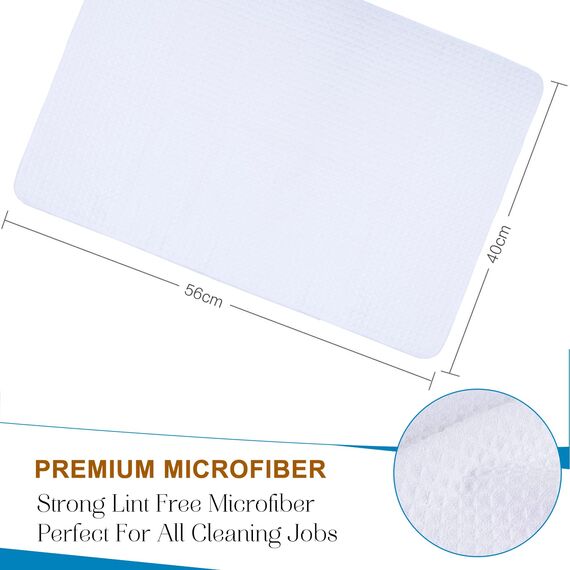 VIVOTE 3er-Pack Microfaser Geschirrtücher, Waffelgewebe Handtuch, Super saugfähige Trocknungstücher 40 cm x 56 cm Weiß