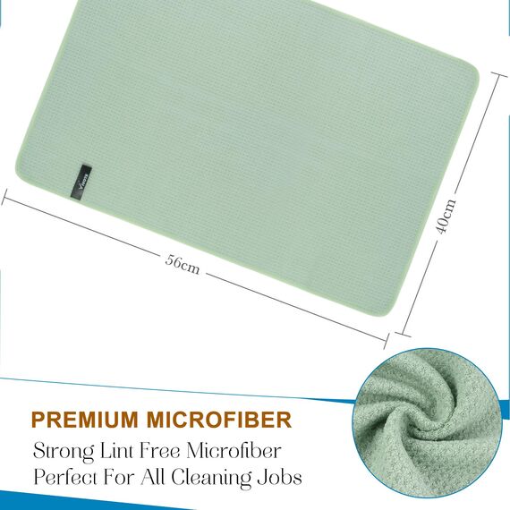 VIVOTE Microfaser Geschirrtücher Grün Dicke Küchentücher Waffelgewebe Handtuch Super Saugfähig Geschirrhandtücher Fusselfrei, 40 cm x 56 cm, 3er Pack