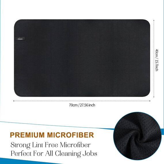 VIVOTE Microfaser Geschirrtücher 40 x 70cm, Schwarz Küchentücher, Ultraweiches und Saugfähiges Premium-Geschirrtuch, Langlebige Fusselfreie Reinigungstücher 2 Stück
