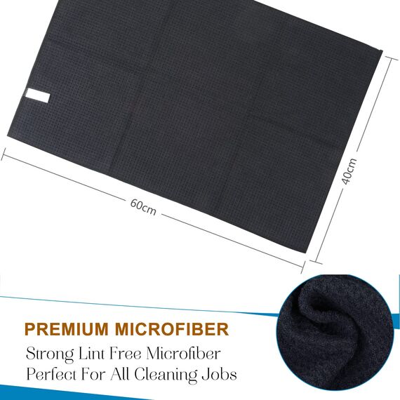 VIVOTE 6 Stück Mikrofaser Trockentücher Waffelgewebe Reinigungstücher Super saugfähige Geschirrtücher 40 cm x 56 cm schwarz