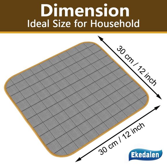 Ekedalen 6X Fensterputztücher Carbon Tücher, Reinigungstücher für Kristallklare & Streifenfreie Scheiben, Mikrofaser Putztücher, Fusselfreies Poliertuch, 30x30 cm Glastücher, Orange