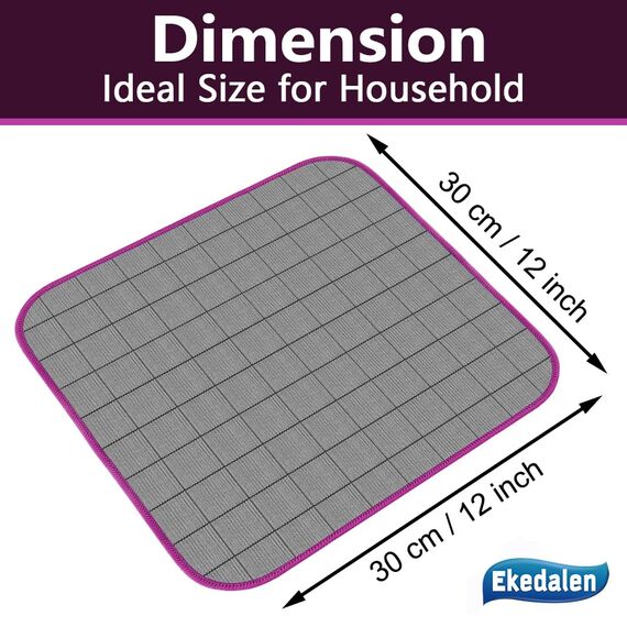 Ekedalen 6X Fensterputztücher Carbon Tücher, Reinigungstücher für Kristallklare & Streifenfreie Scheiben, Mikrofaser Putztücher, Fusselfreies Poliertuch, 30x30 cm Glastücher, Lila