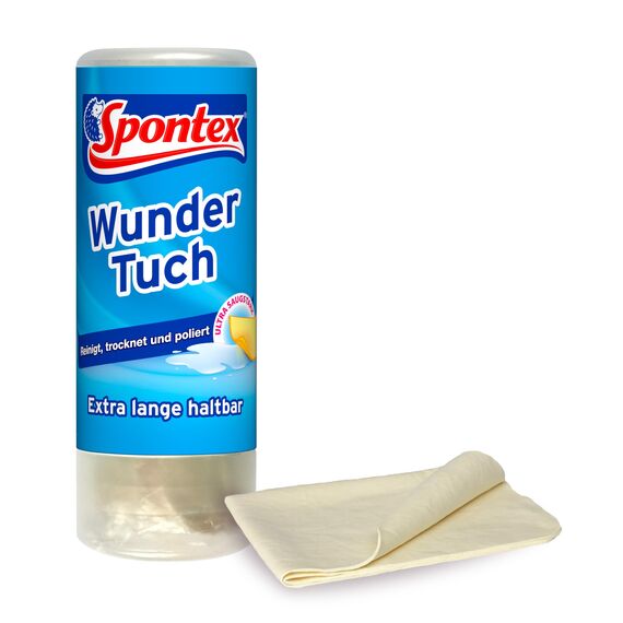 Spontex Wundertuch, hohe Wasser- und Schmutzaufnahme, ideal für Autolack, Glas und Kacheln, reinigt streifen- und fusselfrei, 1er Pack