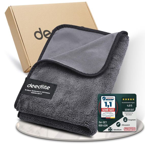 Deedlite Shiny Bath Wipes XXL Trockentuch Dusche, Fast Dry Auto Trockentuch, Mikrofasertücher, Premium Tuch für Auto, Duschkabine, Haushalt, Camping (50x80cm, 1 Stück)