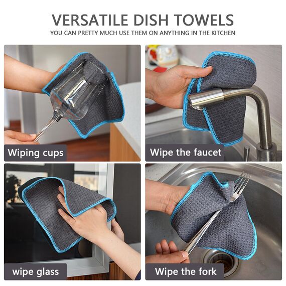 VIVOTE Mikrofasertücher Barista Tuch Waffeltuch Spüllappen Waschbar Spültuch für Küche Dicke Haushalts Putzlappen Fusselfrei 20 cm X 20 cm 12 Stück