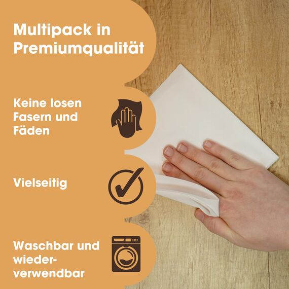 Furniture Clinic 6 Stück fusselfreie Reinigungstücher – 6 Reinigungstücher zum Reinigen, Ölen von Holzmöbeln, Auftragen von Holzwachsen und mehr