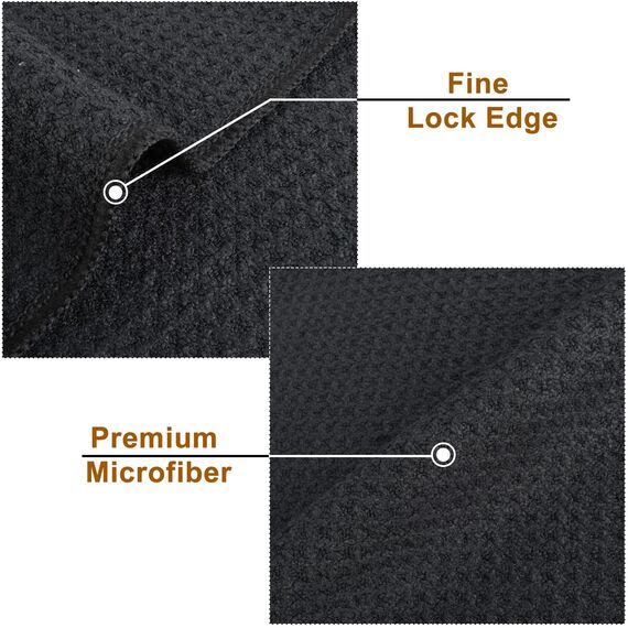 VIVOTE Microfaser Geschirrtücher 40 x 70cm, Schwarz Küchentücher, Ultraweiches und Saugfähiges Premium-Geschirrtuch, Langlebige Fusselfreie Reinigungstücher 2 Stück