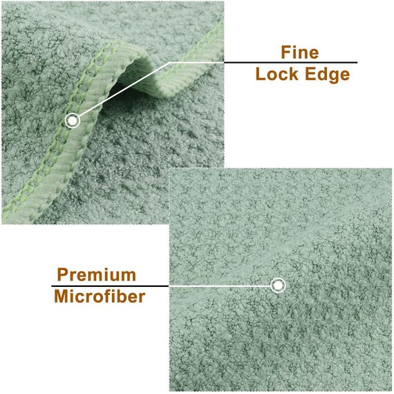 VIVOTE Microfaser Geschirrtücher Grün Dicke Küchentücher Waffelgewebe Handtuch Super Saugfähig Geschirrhandtücher Fusselfrei, 40 cm x 56 cm, 3er Pack