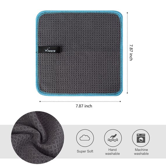 VIVOTE Mikrofasertücher Barista Tuch Waffeltuch Spüllappen Waschbar Spültuch für Küche Dicke Haushalts Putzlappen Fusselfrei 20 cm X 20 cm 12 Stück