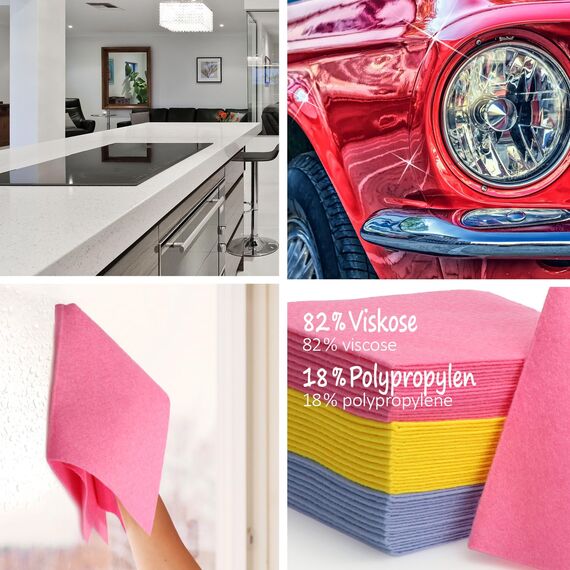 com-four® 30x Haushaltstücher - extrem saugfähige und strapazierbare Reinigungstücher aus Viskose - Allzweck-Wischtücher in 3 Farben - Wiederverwendbare Putztücher (30x38-30 Stück - 3 Farben)