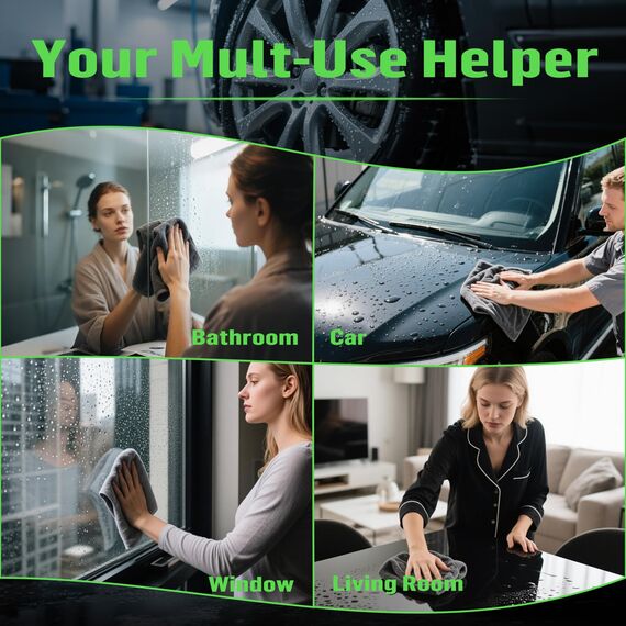 Deedlite Shiny Bath Wipes XXL Trockentuch Dusche, Fast Dry Auto Trockentuch, Mikrofasertücher, Premium Tuch für Auto, Duschkabine, Haushalt, Camping (40x60cm, 1 Stück)