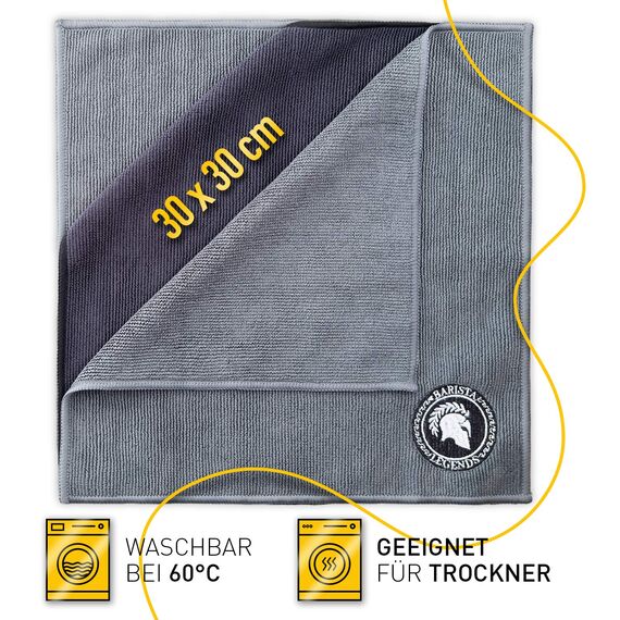 Barista Legends® Barista Tuch Set 4 Stück - 30x30cm Barista Lappen zum reinigen Ihres Kaffee Equipments (Spar Set)