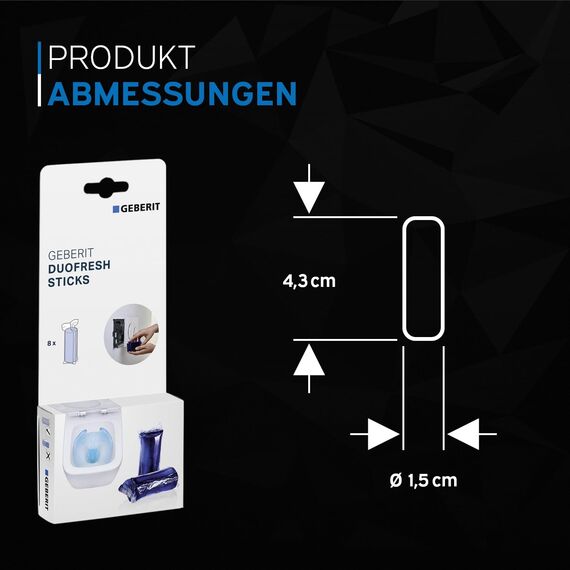 Geberit Sticks 244.600.00.1, 5er Set a 8 Sticks, für Duofresh Einwurfschacht, Wasserkastensticks - inklusive Mikrofasertuch by kör4u - Made in Germany