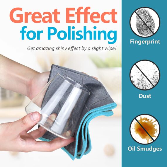 Airlab Fensterputztücher Carbon Tücher 400 GSM, Fenstertuch Streifenfrei Putztücher, Mikrofasertücher Auto Glas Fenster, Reinigungstuch Carbon Lappen für Kristallklare & Streifenfreie Scheiben, Blau
