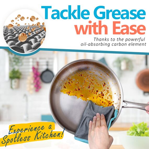 Airlab Fensterputztücher Carbon Tücher 400 GSM, Fenstertuch Streifenfrei Putztücher, Mikrofasertücher Auto Glas Fenster, Reinigungstuch Carbon Lappen für Kristallklare & Streifenfreie Scheiben, Blau