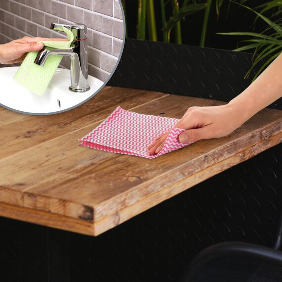 com-four® 150x Putztücher auf Rolle - Reinigungstücher für Küche, Bad und Haushalt - Mehrzweck-Lappen in 3 Farben - Putzlappen (0150 Blatt - 20x40cm - 3 Farben)