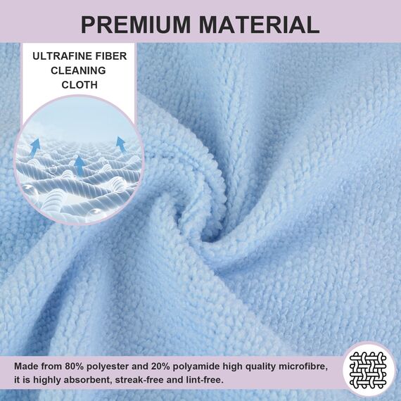 VIVOTE Mikrofaser-Reinigungstücher, Küchen-Geschirrtücher, Mehrzweck-Geschirrtücher, 30 cm x 30 cm, Regenbogenfarben, 7 Stück