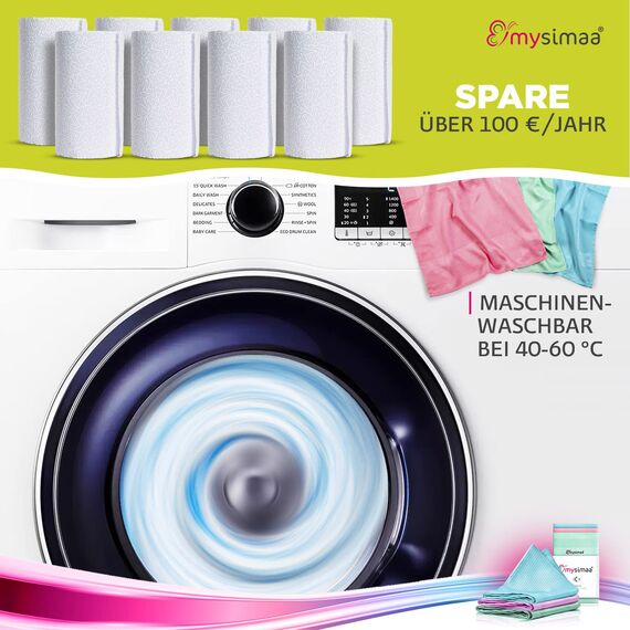 mysimaa® Premium Putztücher Profi Microfaser Allzweck-Reinigungstücher ohne Putzmittel für Streifenfreien Glanz im Haushalt, Auto, Büro sowie für Fenster Spiegel Glas UVM. (Blau, Rosa, Grün)