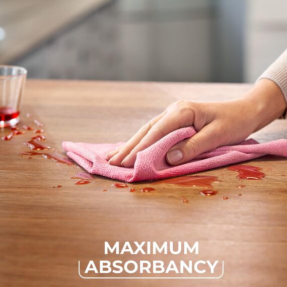 Vileda Actifibre Soft Universal, 2er Set MikrofasertüCher - streifenfreie ReinigungstüCher mit extrem hoher Saugkraft für Küchen & Bad - saugstarkes Mikrofasertuch ohne Chemie - Rosa & Grau