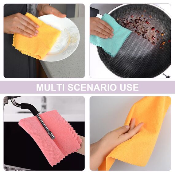 VIVOTE Mikrofaser-Reinigungstücher, Küchen-Geschirrtücher, Mehrzweck-Geschirrtücher, 30 cm x 30 cm, Regenbogenfarben, 7 Stück