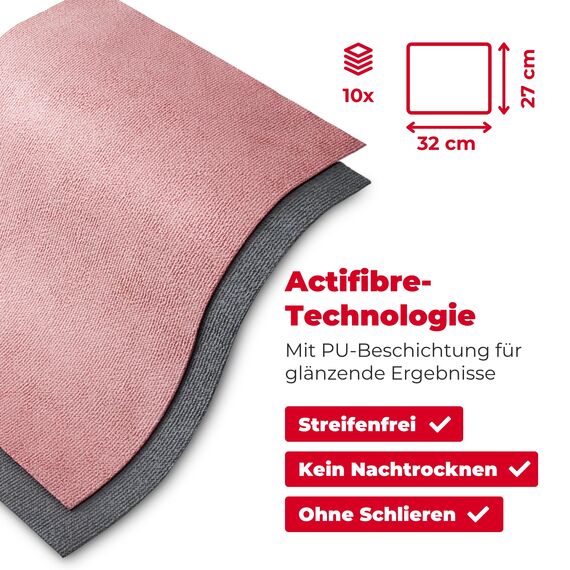 Vileda Actifibre Soft Universal, 2er Set MikrofasertüCher - streifenfreie ReinigungstüCher mit extrem hoher Saugkraft für Küchen & Bad - saugstarkes Mikrofasertuch ohne Chemie - Rosa & Grau